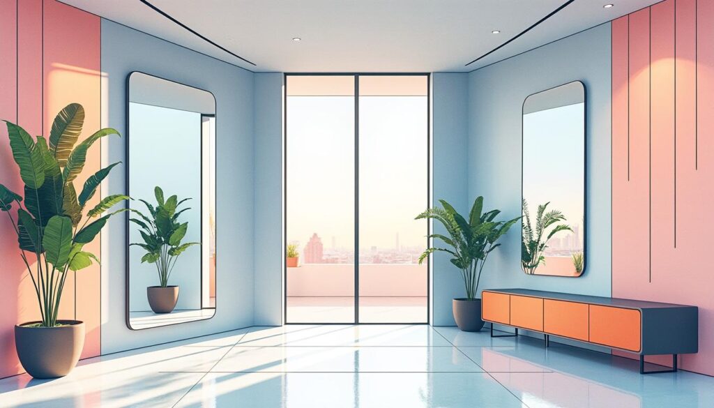 découvrez 20 astuces avec des miroirs d'entrée pour agrandir visuellement votre intérieur et créer une impression d'espace accueillante et lumineuse.