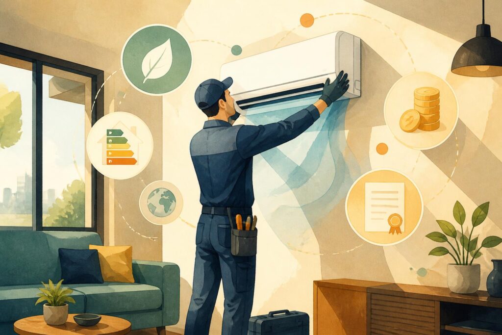 découvrez notre guide pratique pour l'installation d'une climatisation réversible et profitez de toutes les aides financières disponibles pour réaliser des économies et améliorer votre confort.