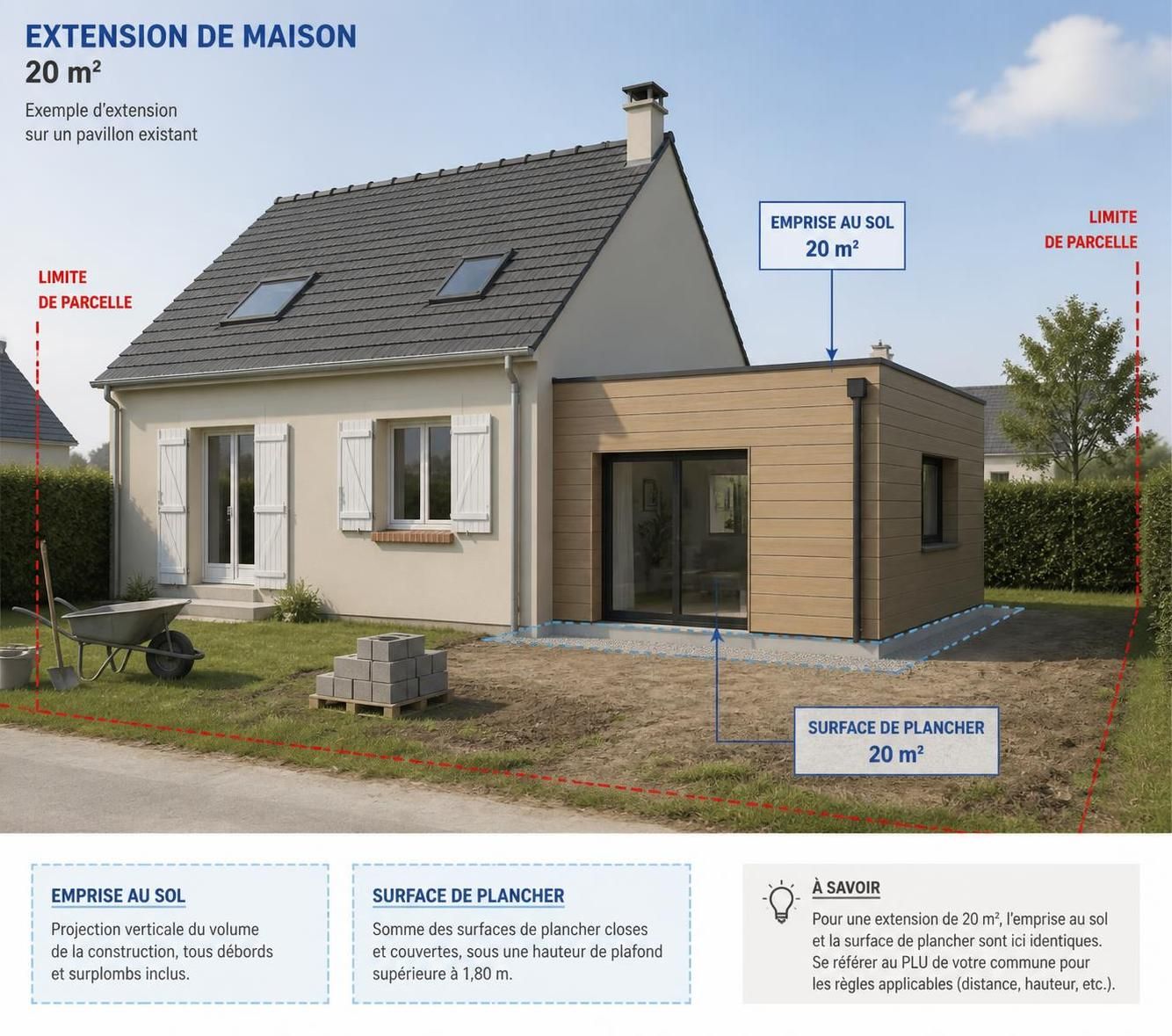 découvrez si un permis de construire est nécessaire pour une extension de maison de 20 m², les démarches à suivre et les règles d'urbanisme à respecter.