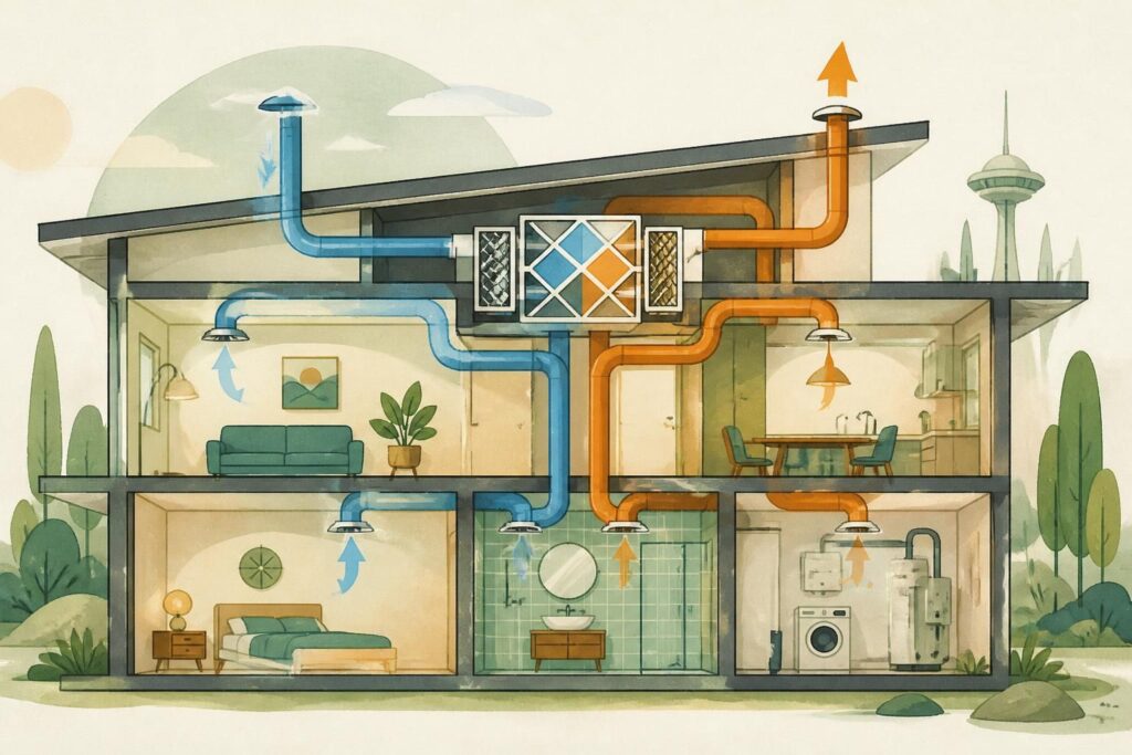 découvrez tout sur la vmc double flux : son fonctionnement, ses avantages, ses mécanismes et les contraintes à prendre en compte pour optimiser la ventilation de votre habitat.