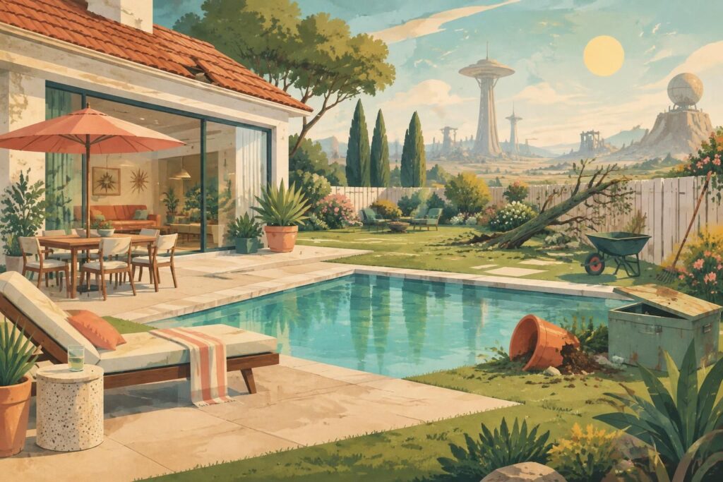 terrasse, piscine, jardin : découvrez les garanties souvent méconnues de votre assurance habitation pour protéger vos aménagements extérieurs.